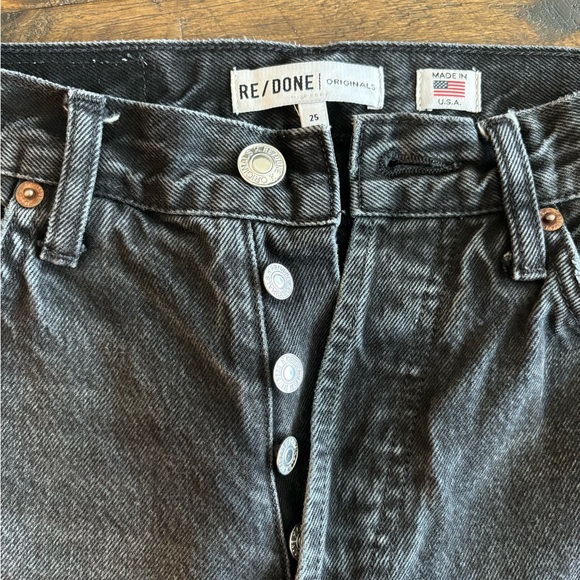Re/Done Denim - RE/DONE Distressed Black Jeans